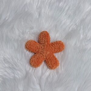 Handmade Crochet Orange Flower Hair Clip